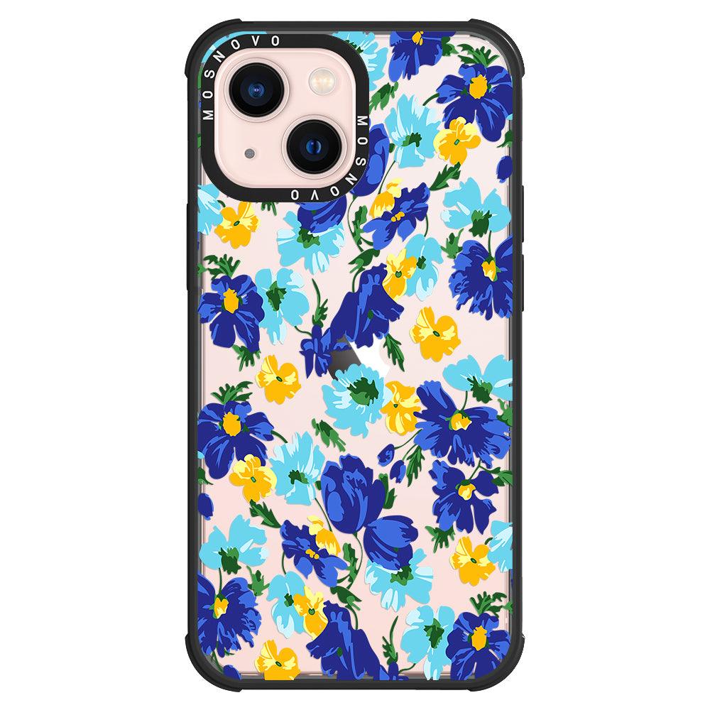Vintage Blue Floral Phone Case - iPhone 13 Case - MOSNOVO