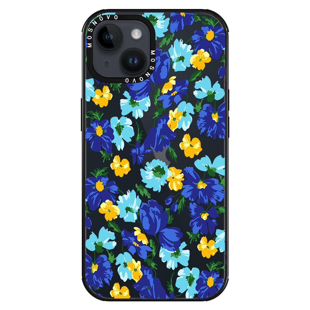 Vintage Blue Floral Phone Case - iPhone 14 Case - MOSNOVO