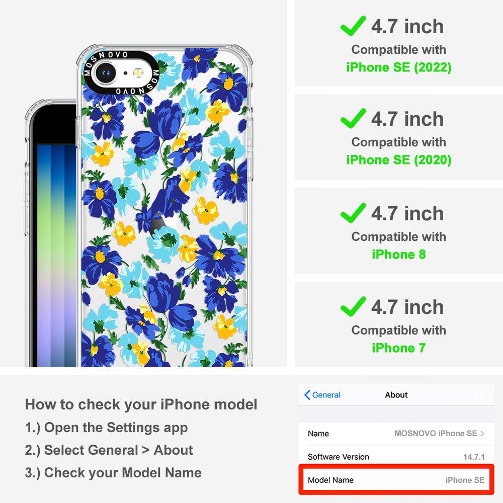 Vintage Blue Floral Phone Case - iPhone 7 Case - MOSNOVO