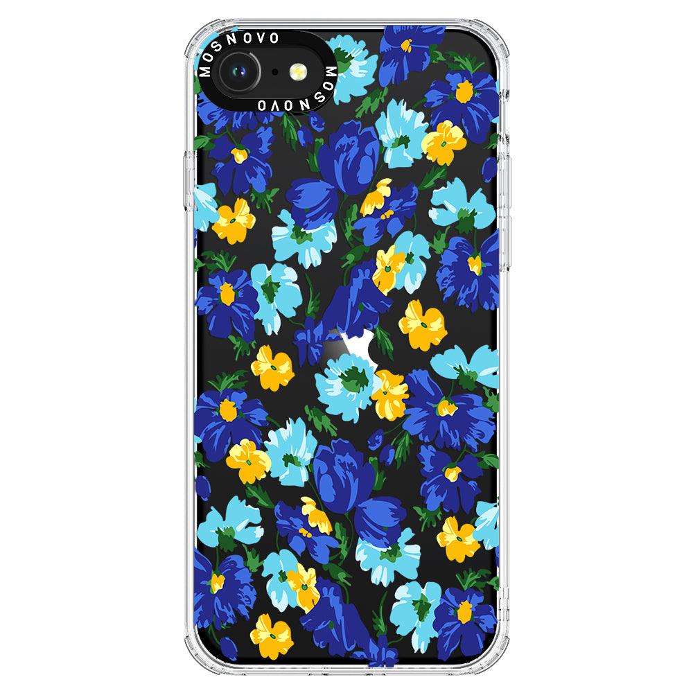 Vintage Blue Floral Phone Case - iPhone SE 2022 Case - MOSNOVO