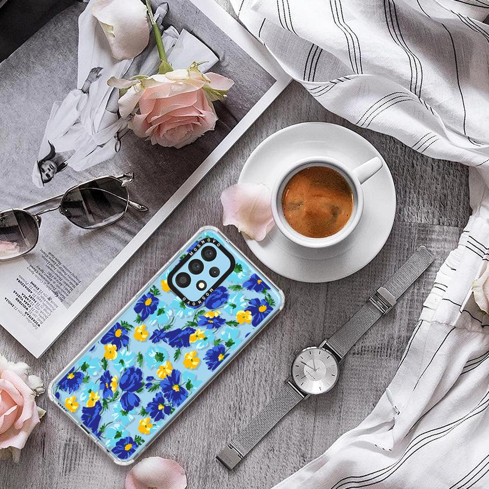 Vintage Blue Floral Phone Case - Samsung Galaxy A52 & A52s Case - MOSNOVO