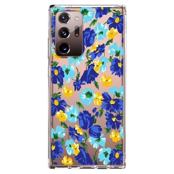 Bluish Flowers Floral Phone Case - Samsung Galaxy Note 20 Ultra Case - MOSNOVO