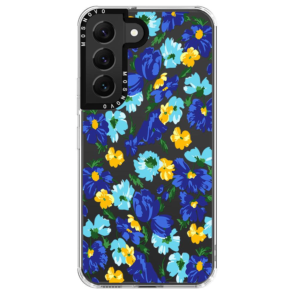 Vintage Blue Floral Phone Case - Samsung Galaxy S22 Case - MOSNOVO