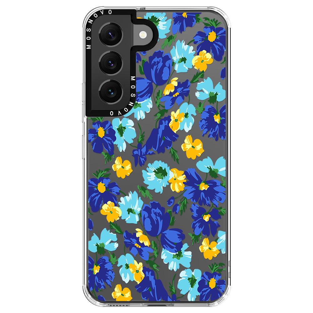 Vintage Blue Floral Phone Case - Samsung Galaxy S22 Plus Case - MOSNOVO