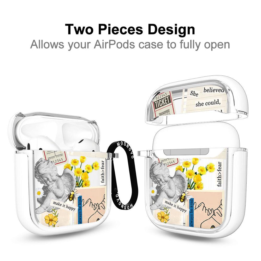 Vintage Collage Sunflower Butterfly AirPods 1/2 Case - MOSNOVO