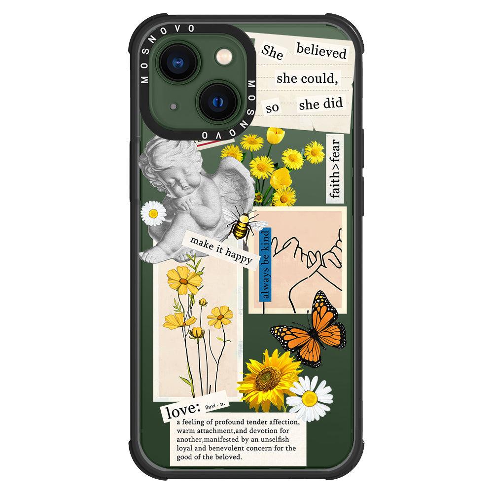 Vintage Collage Sunflower Butterfly Phone Case - iPhone 13 Case - MOSNOVO