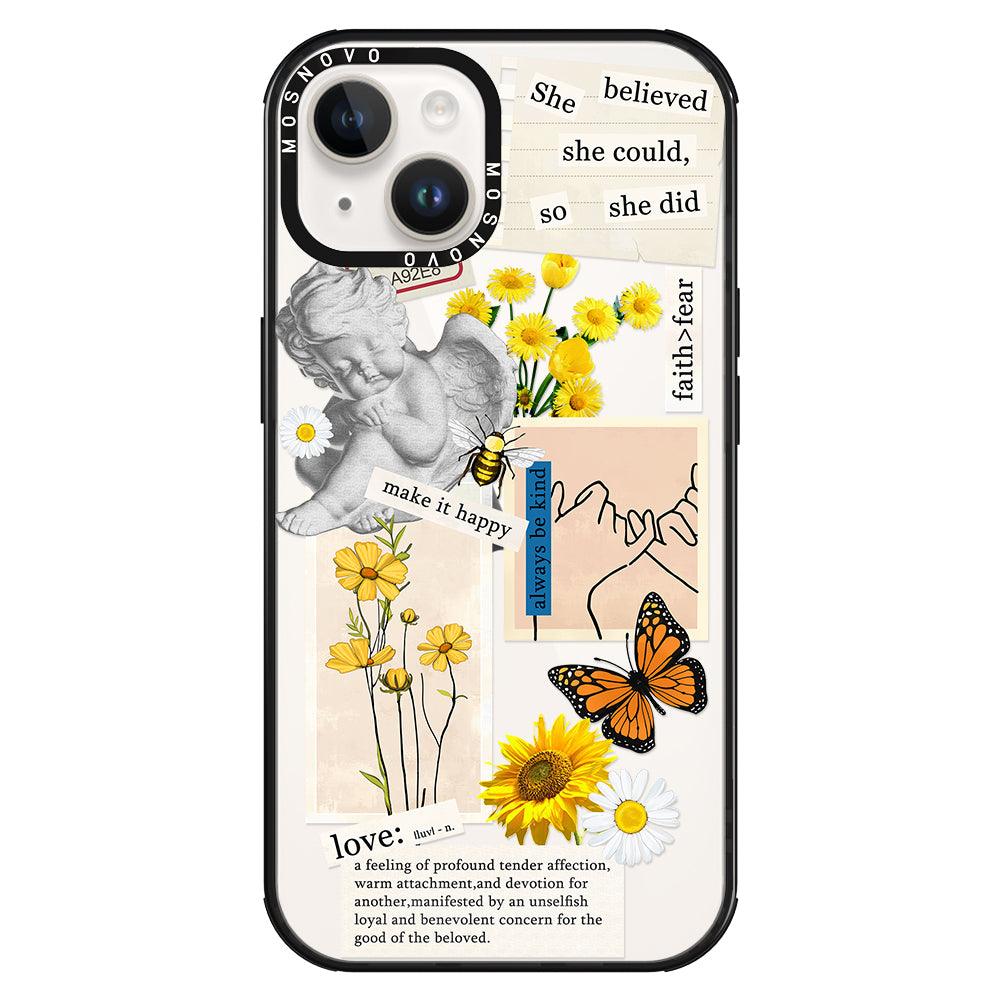 Vintage Collage Sunflower Butterfly Phone Case - iPhone 14 Case - MOSNOVO