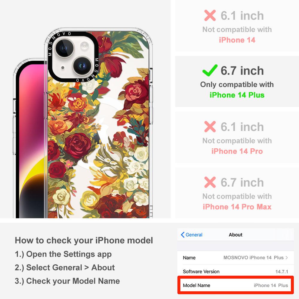 Vintage Flower Garden Phone Case - iPhone 14 Plus Case - MOSNOVO