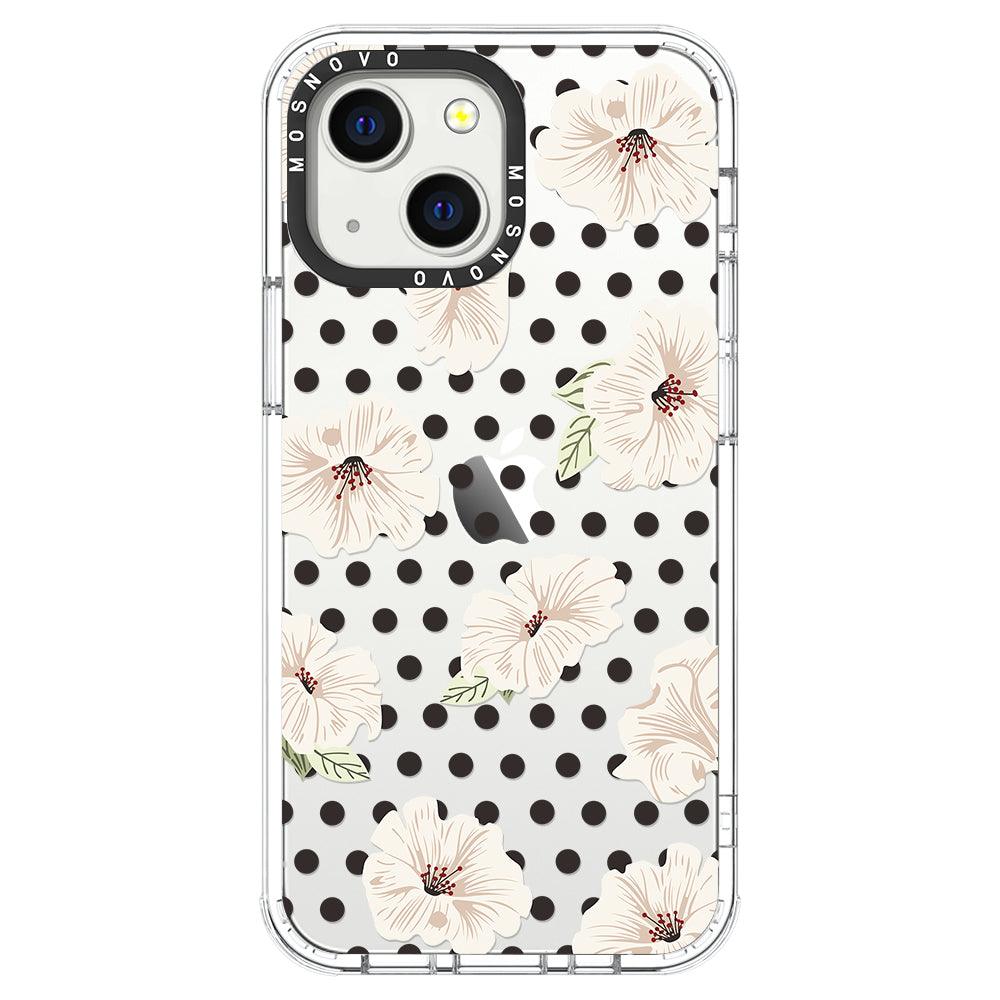 Vintage Hibiscus Flower Phone Case - iPhone 13 Mini Case - MOSNOVO