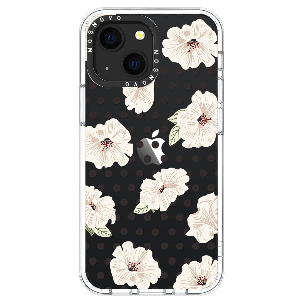 Vintage Hibiscus Flower Phone Case - iPhone 13 Mini Case - MOSNOVO