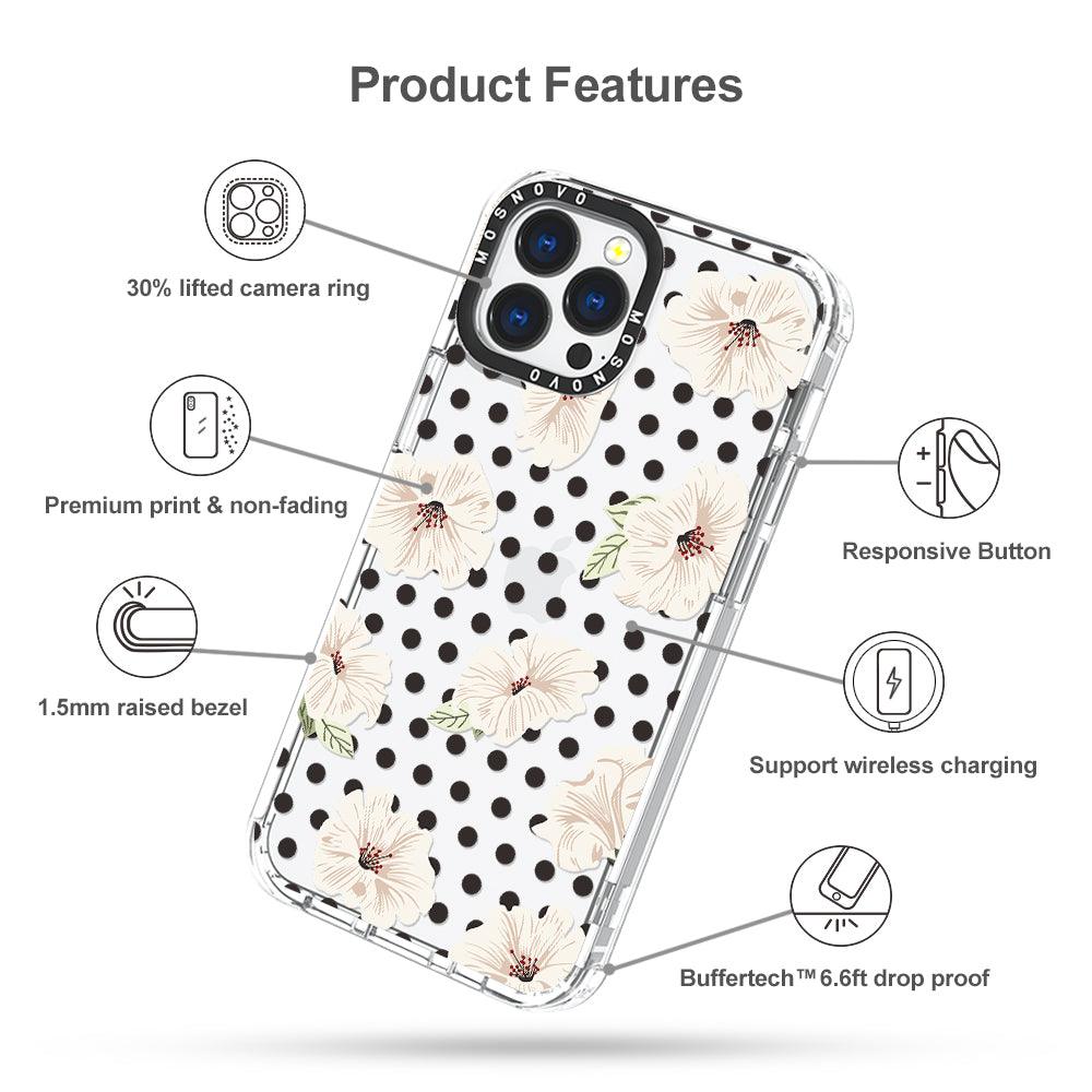 Vintage Hibiscus Flower Phone Case - iPhone 13 Pro Max Case - MOSNOVO