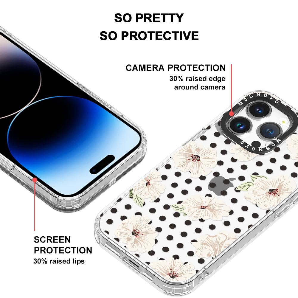 Vintage Hibiscus Flower Phone Case - iPhone 14 Pro Max Case - MOSNOVO