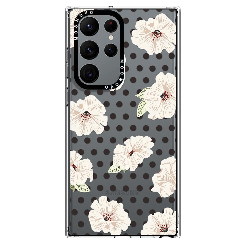 Vintage Hibiscus Flower Phone Case - Samsung Galaxy S22 Ultra Case - MOSNOVO