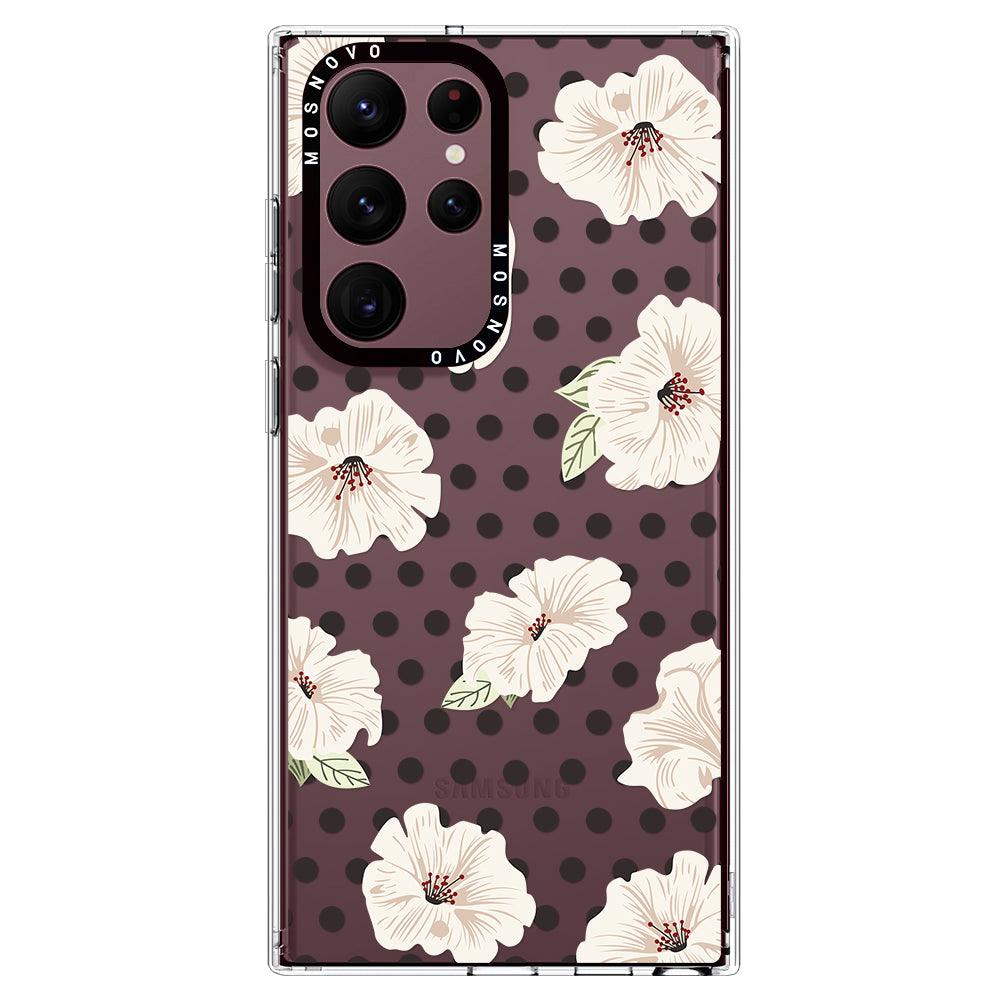 Vintage Hibiscus Flower Phone Case - Samsung Galaxy S22 Ultra Case - MOSNOVO