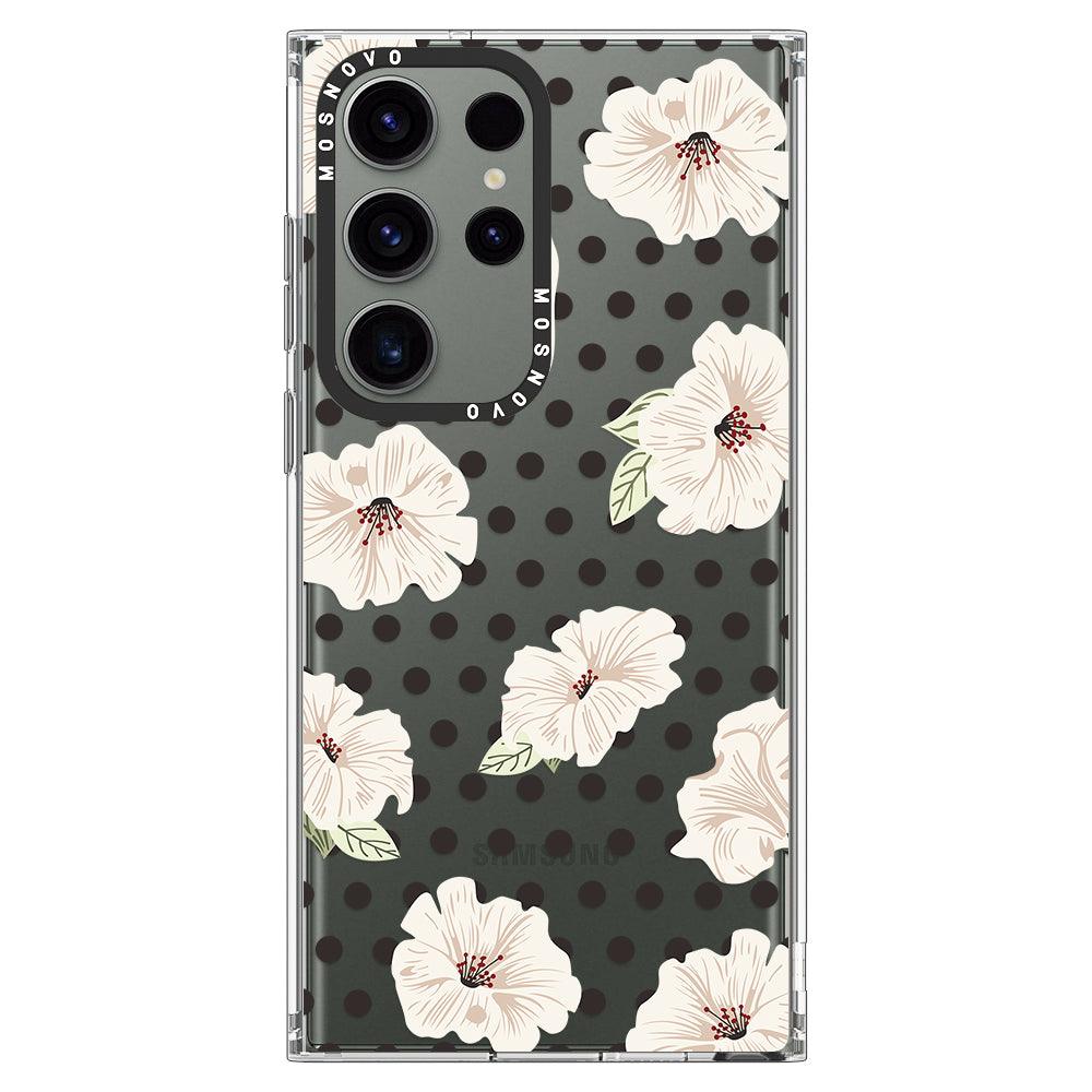Vintage Hibiscus Flower Phone Case - Samsung Galaxy S23 Ultra Case - MOSNOVO