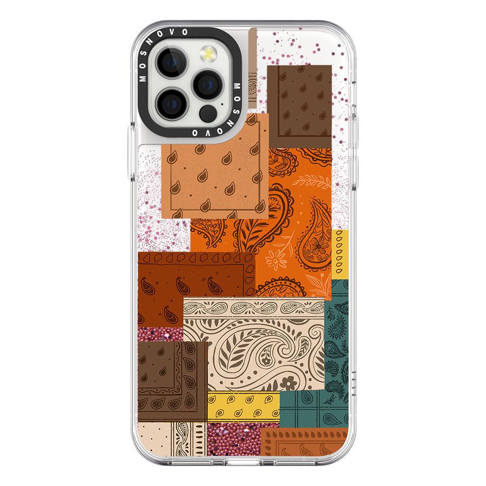 Vintage Paisley Glitter Phone Case - iPhone 12 Pro Case - MOSNOVO