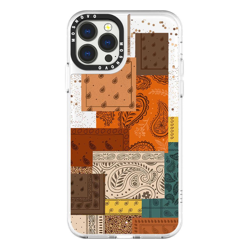 Vintage Paisley Glitter Phone Case - iPhone 13 Pro Max Case - MOSNOVO
