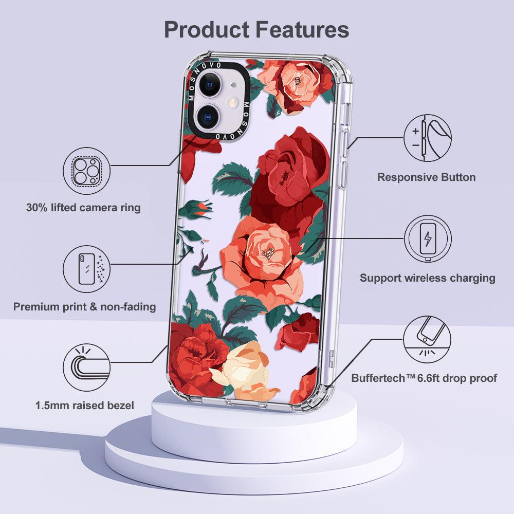 Red Roses Phone Case - iPhone 11 Case - MOSNOVO