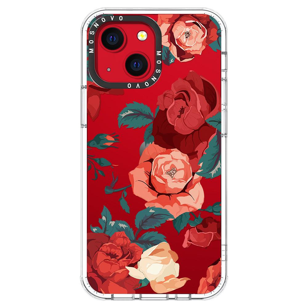 Vintage Red Rose Phone Case - iPhone 13 Case - MOSNOVO