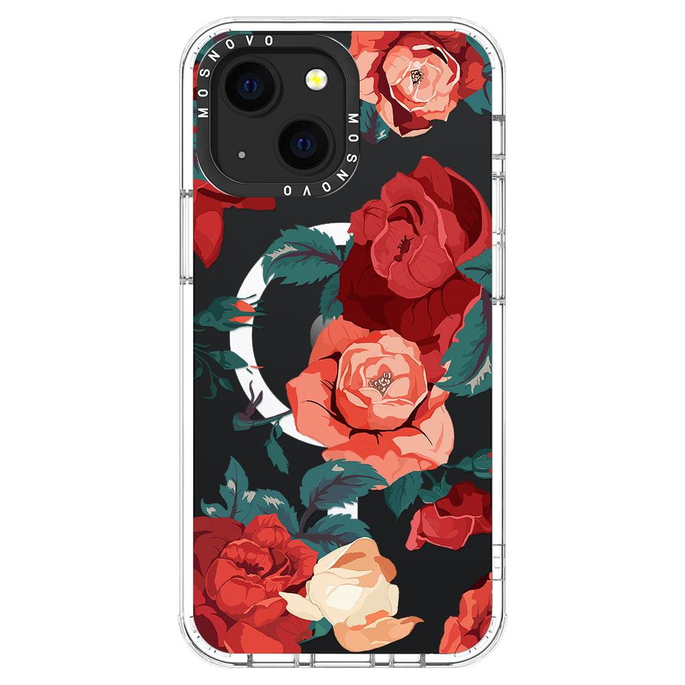 Vintage Red Rose Phone Case - iPhone 13 Case - MOSNOVO