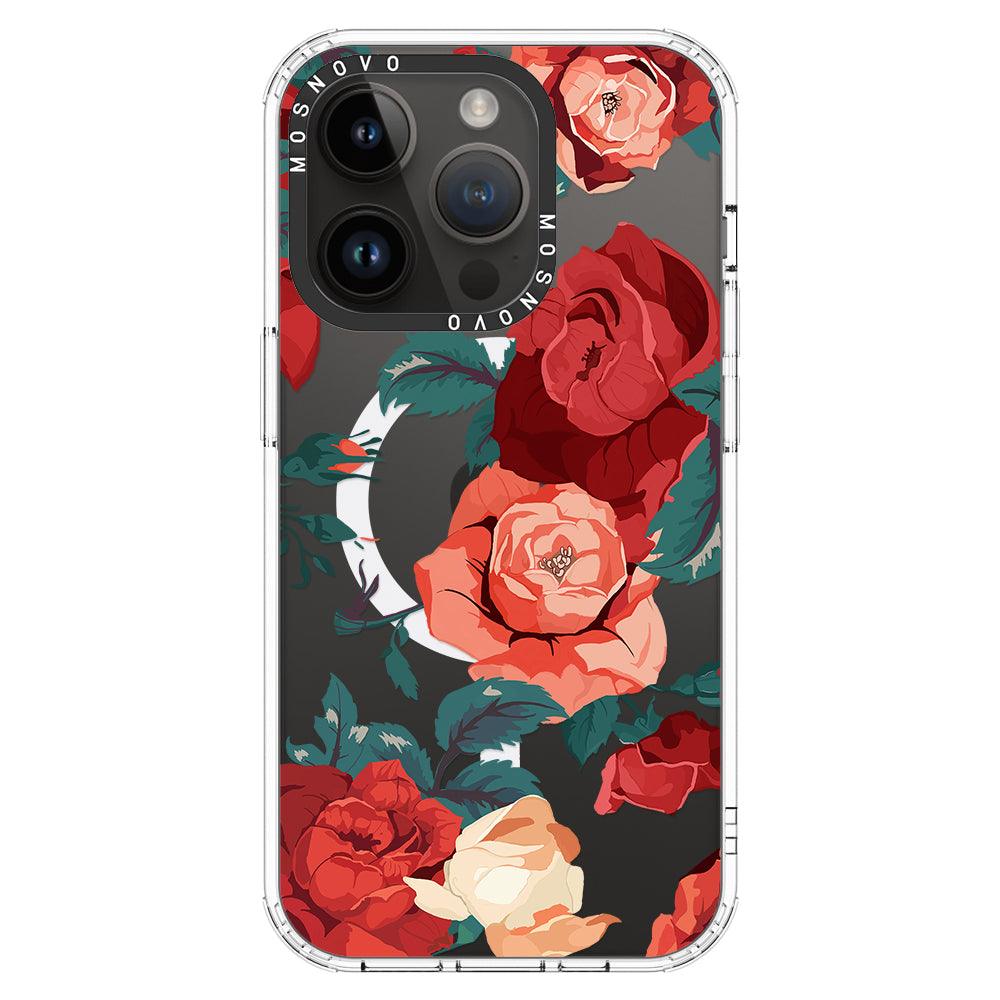 Vintage Red Rose Phone Case - iPhone 14 Pro Case - MOSNOVO