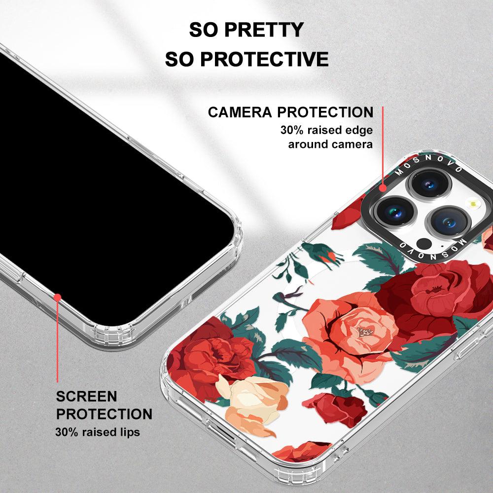 Vintage Red Rose Phone Case - iPhone 14 Pro Case - MOSNOVO