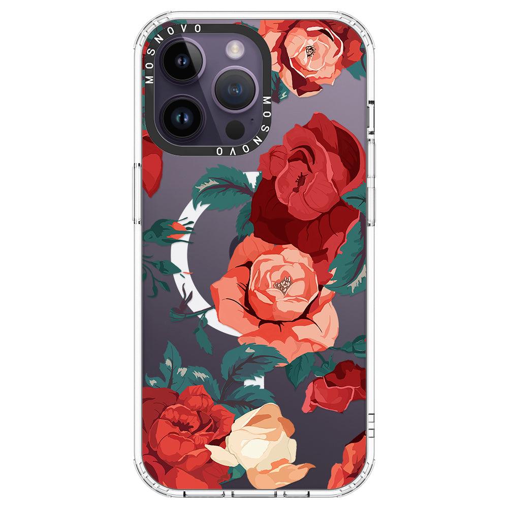 Vintage Red Rose Phone Case - iPhone 14 Pro Max Case - MOSNOVO