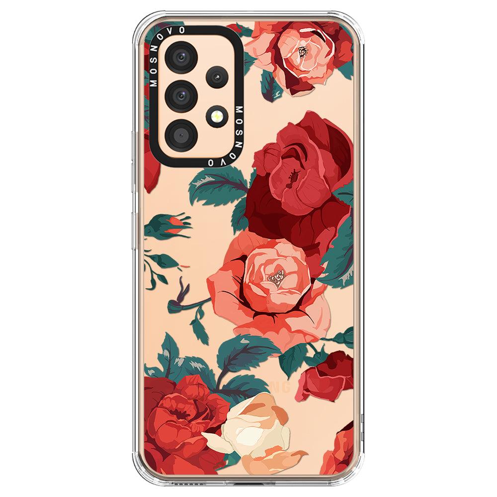 Vintage Red Rose Phone Case - Samsung Galaxy A53 Case - MOSNOVO