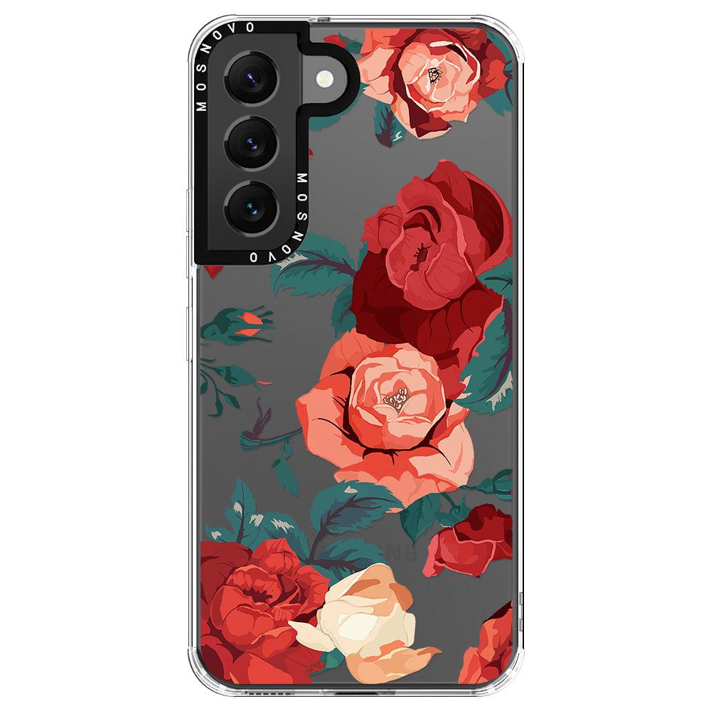 Vintage Red Rose Phone Case - Samsung Galaxy S22 Case - MOSNOVO