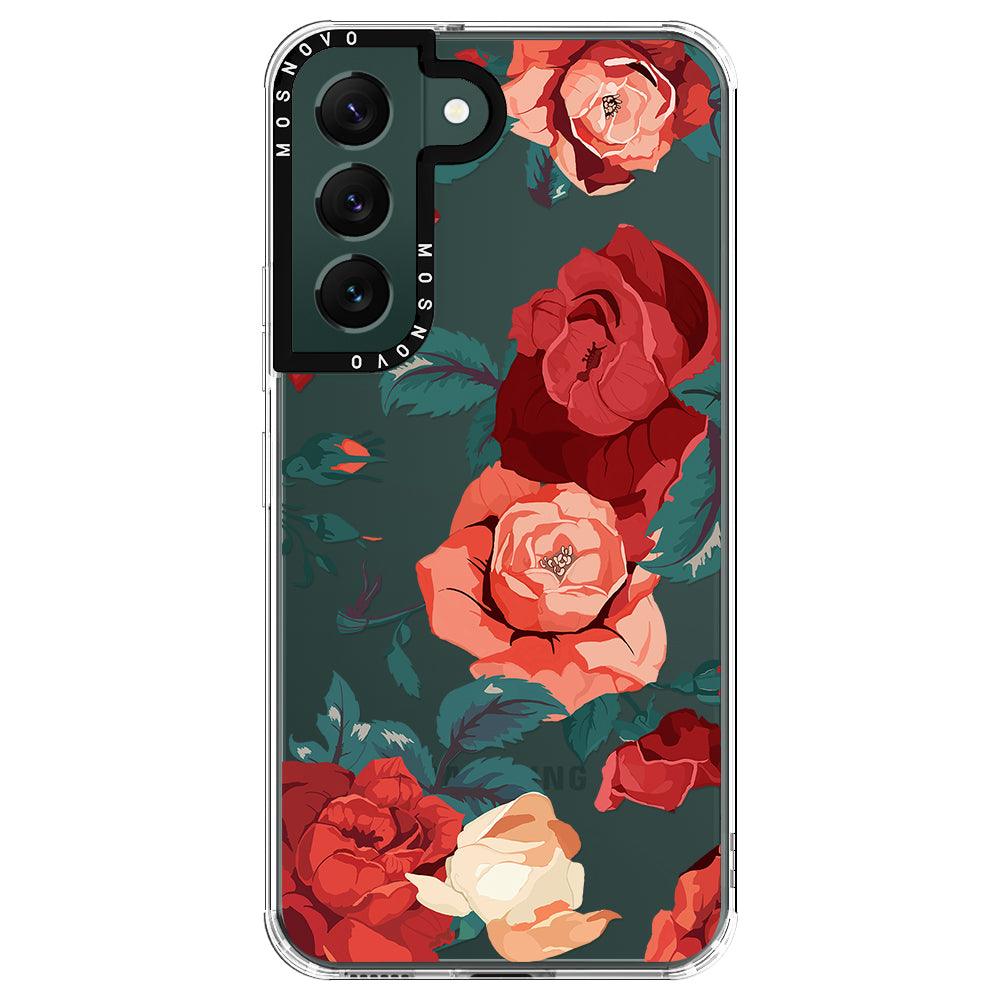 Vintage Red Rose Phone Case - Samsung Galaxy S22 Case - MOSNOVO