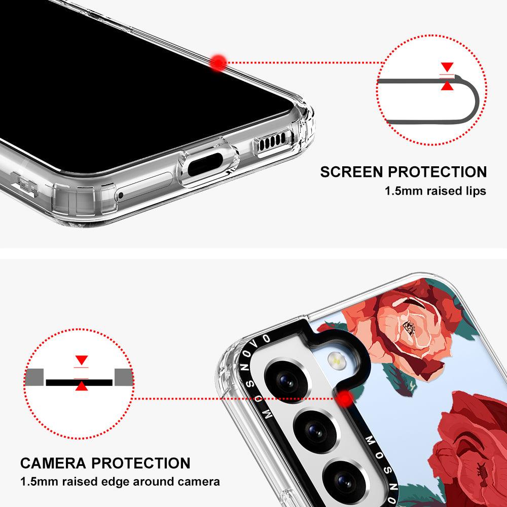 Vintage Red Rose Phone Case - Samsung Galaxy S22 Plus Case - MOSNOVO