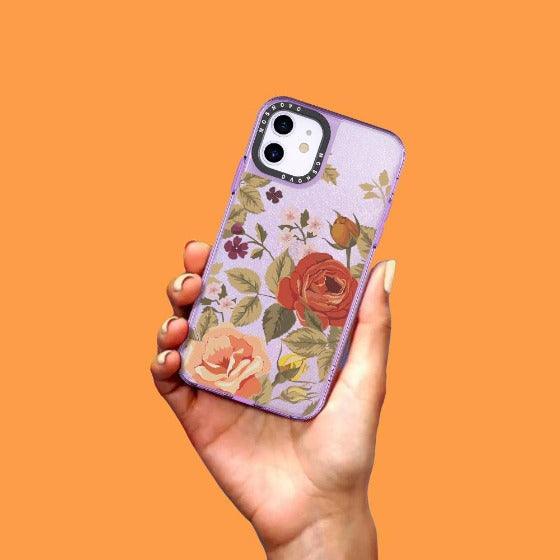Vintage Roses Glitter Phone Case - iPhone 11 Case - MOSNOVO