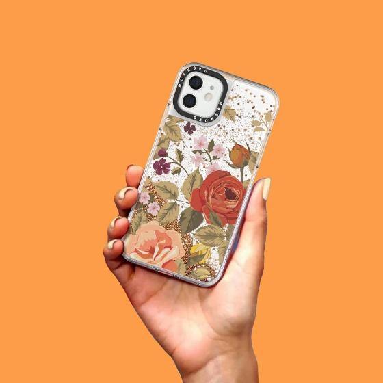 Vintage Roses Glitter Phone Case - iPhone 12 Case - MOSNOVO