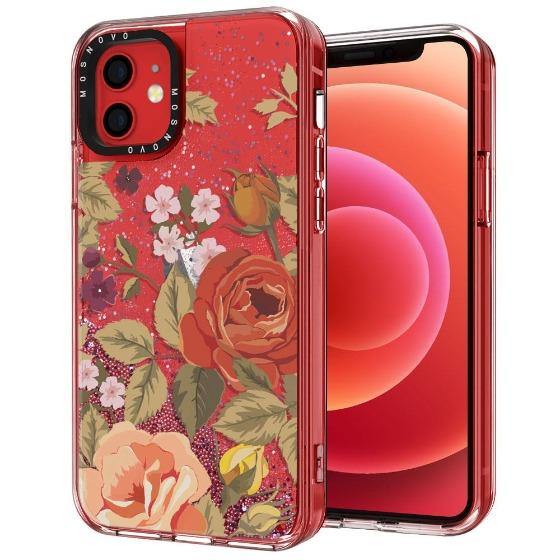 Vintage Roses Glitter Phone Case - iPhone 12 Case - MOSNOVO