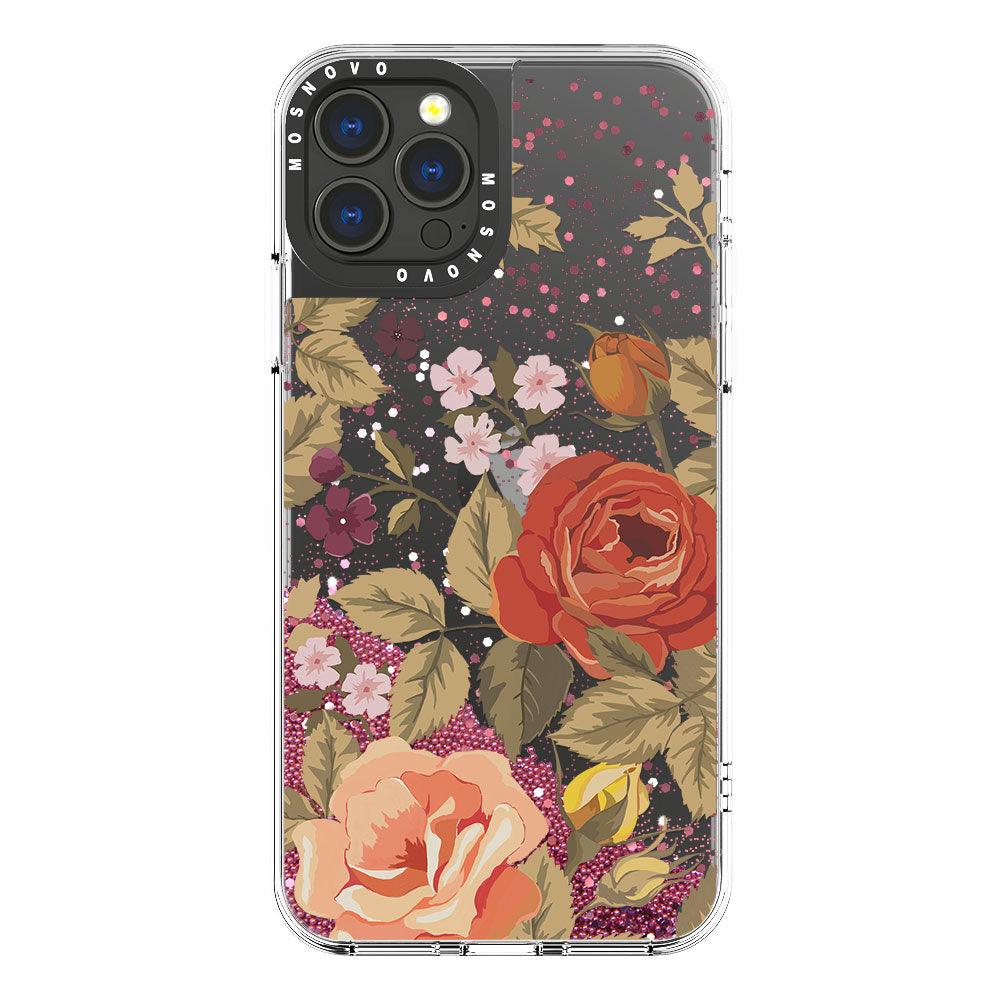 Vintage Roses Glitter Phone Case - iPhone 13 Pro Max Case - MOSNOVO