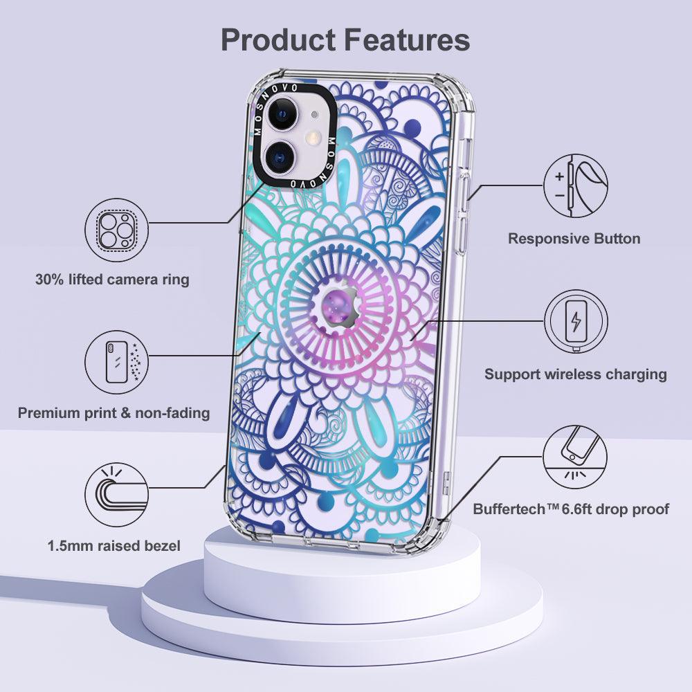 Violet Blue Mandala Phone Case - iPhone 11 Case - MOSNOVO