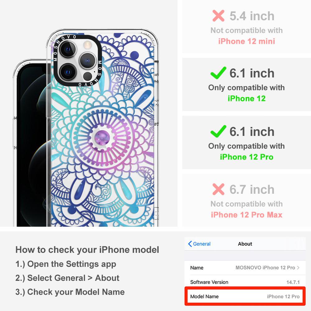 Violet Blue Mandala Phone Case - iPhone 12 Pro Case - MOSNOVO