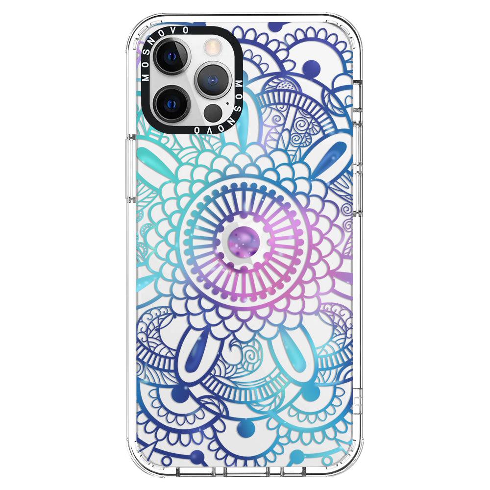 Violet Blue Mandala Phone Case - iPhone 12 Pro Max Case - MOSNOVO