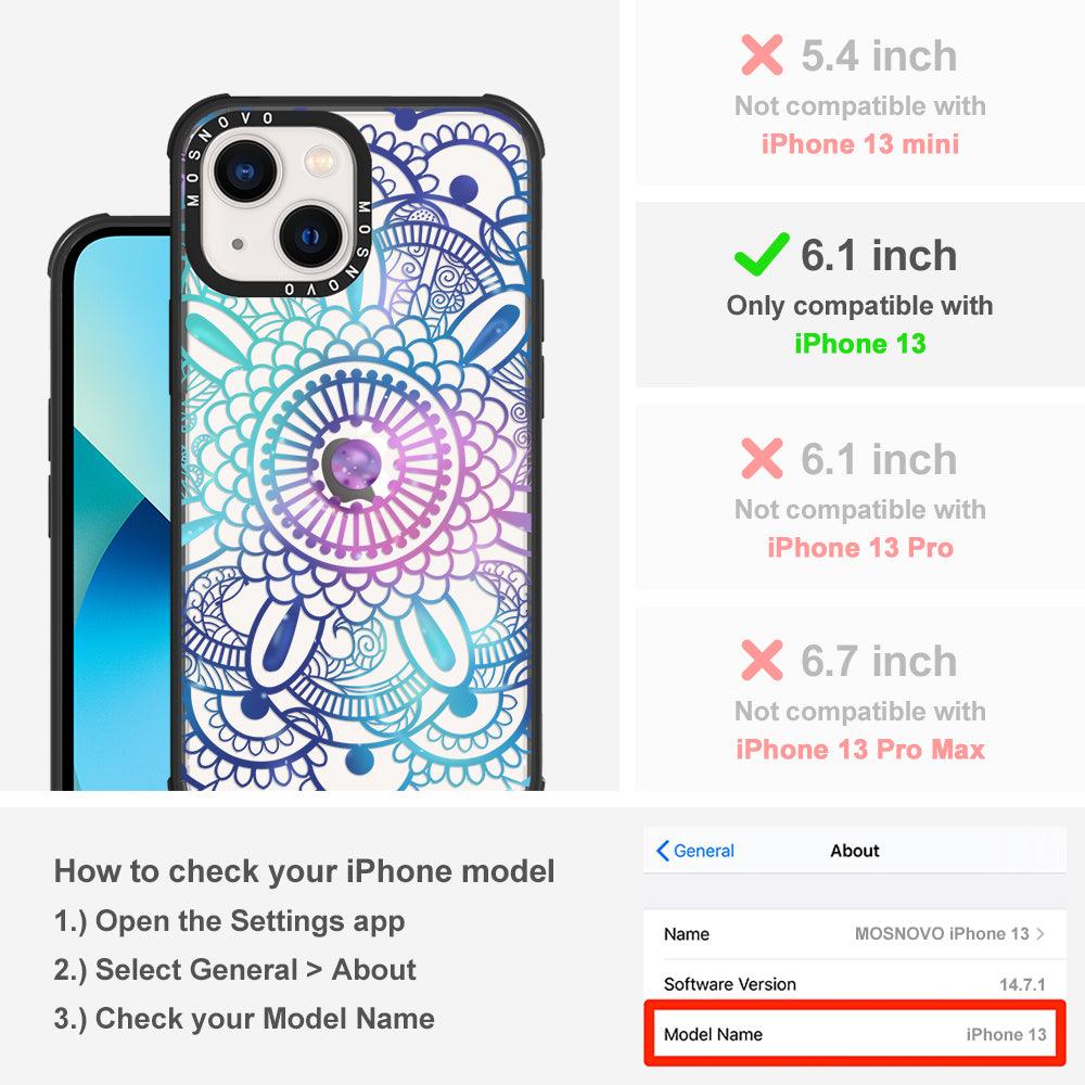 Violet Blue Mandala Phone Case - iPhone 13 Case - MOSNOVO