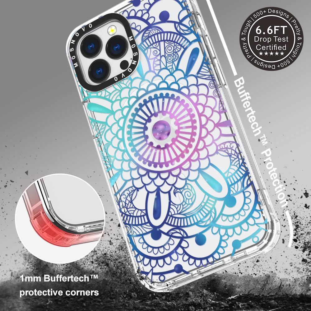 Violet Blue Mandala Phone Case - iPhone 13 Pro Max Case - MOSNOVO