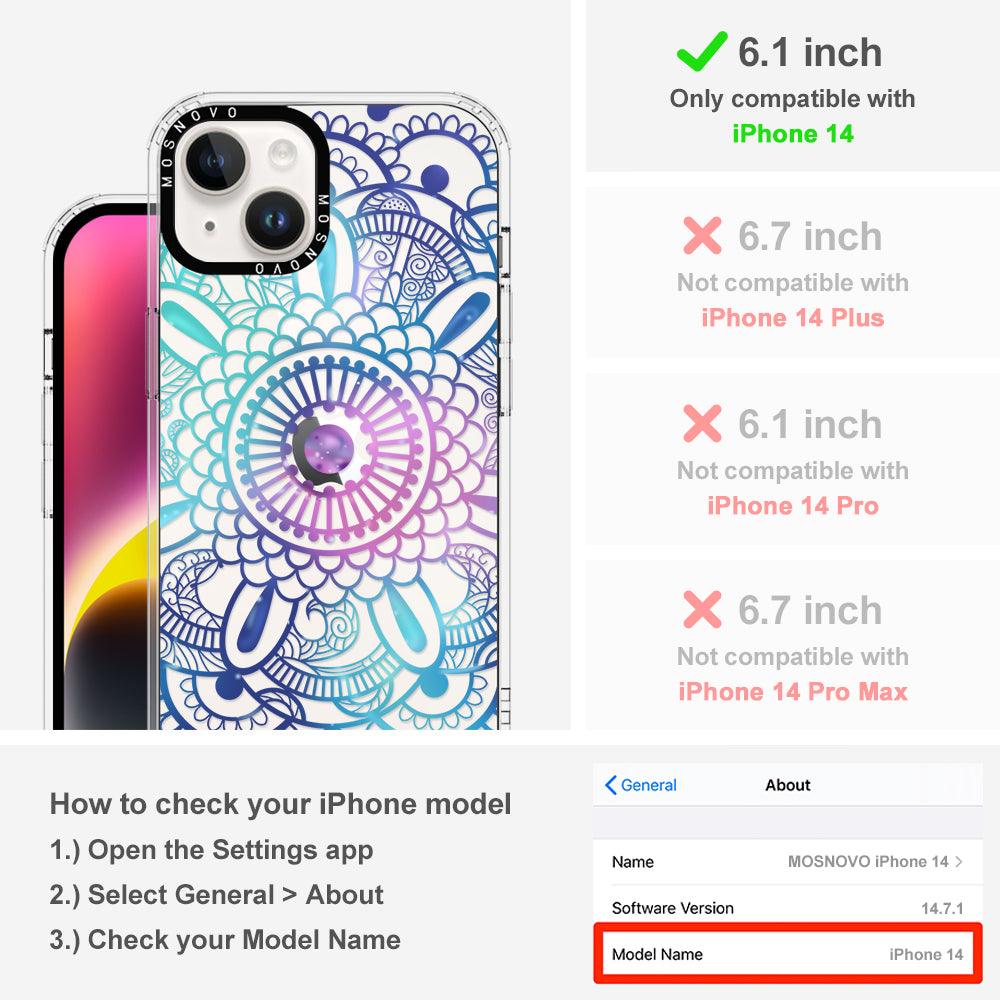 Violet Blue Mandala Phone Case - iPhone 14 Case - MOSNOVO