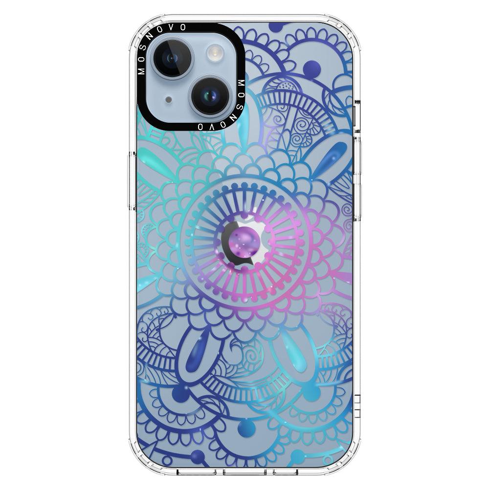 Violet Blue Mandala Phone Case - iPhone 14 Plus Case - MOSNOVO