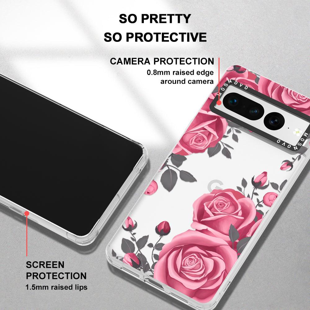 Viva Magenta Flower Phone Case - Google Pixel 7 Pro Case - MOSNOVO