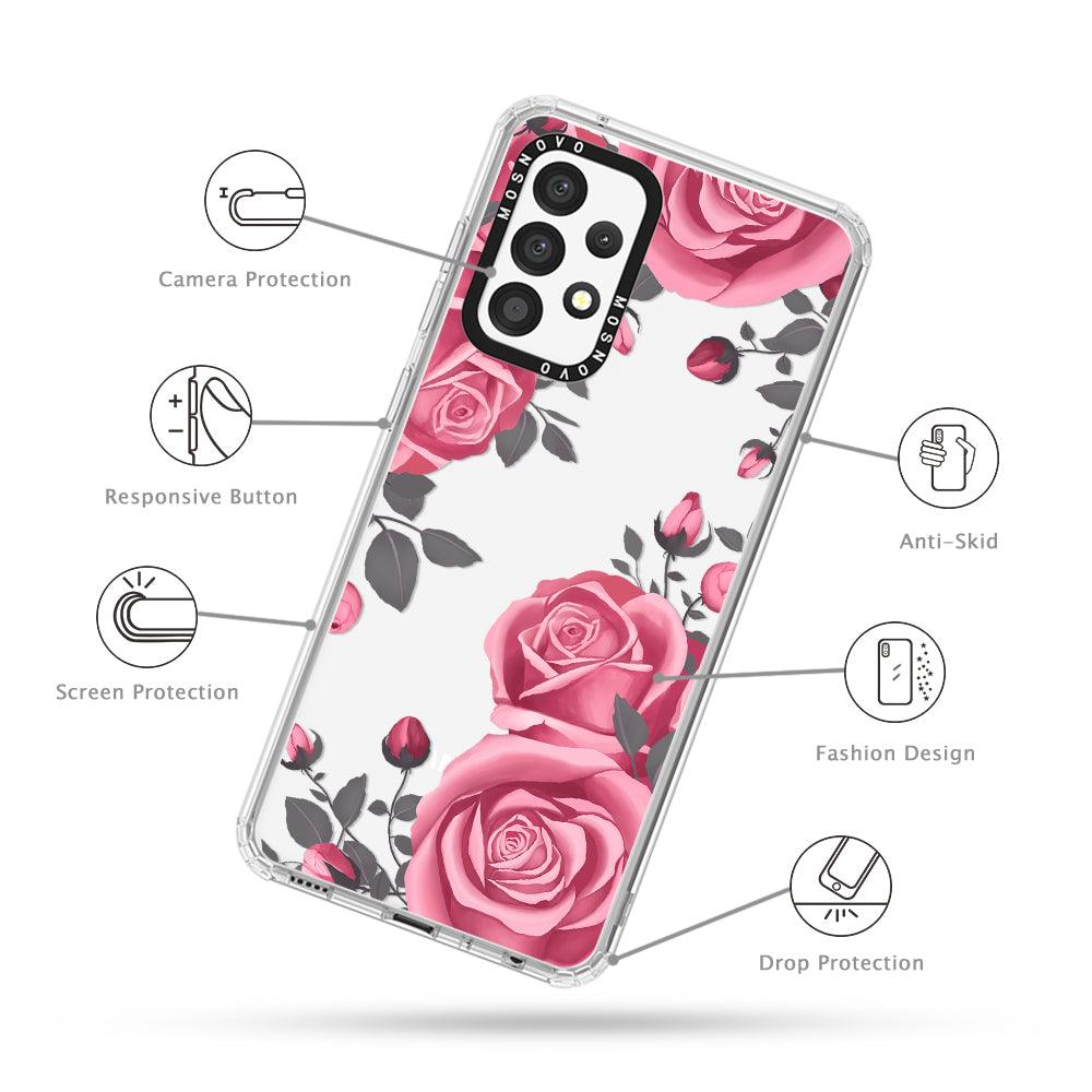 Viva Magenta Flower Phone Case - Samsung Galaxy A52 & A52s Case - MOSNOVO