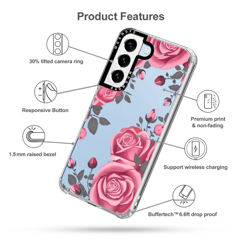 Viva Magenta Flower Phone Case - Samsung Galaxy S22 Plus Case - MOSNOVO