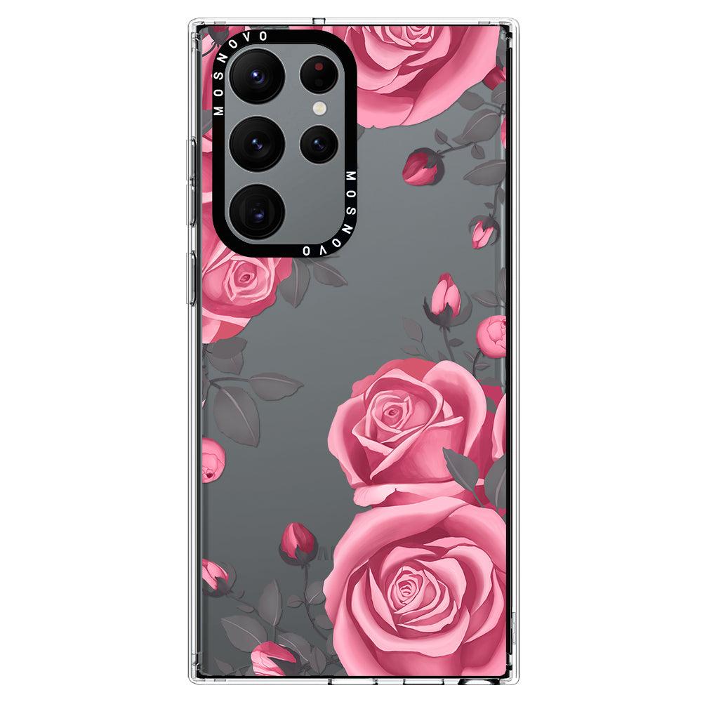 Viva Magenta Flower Phone Case - Samsung Galaxy S22 Ultra Case - MOSNOVO