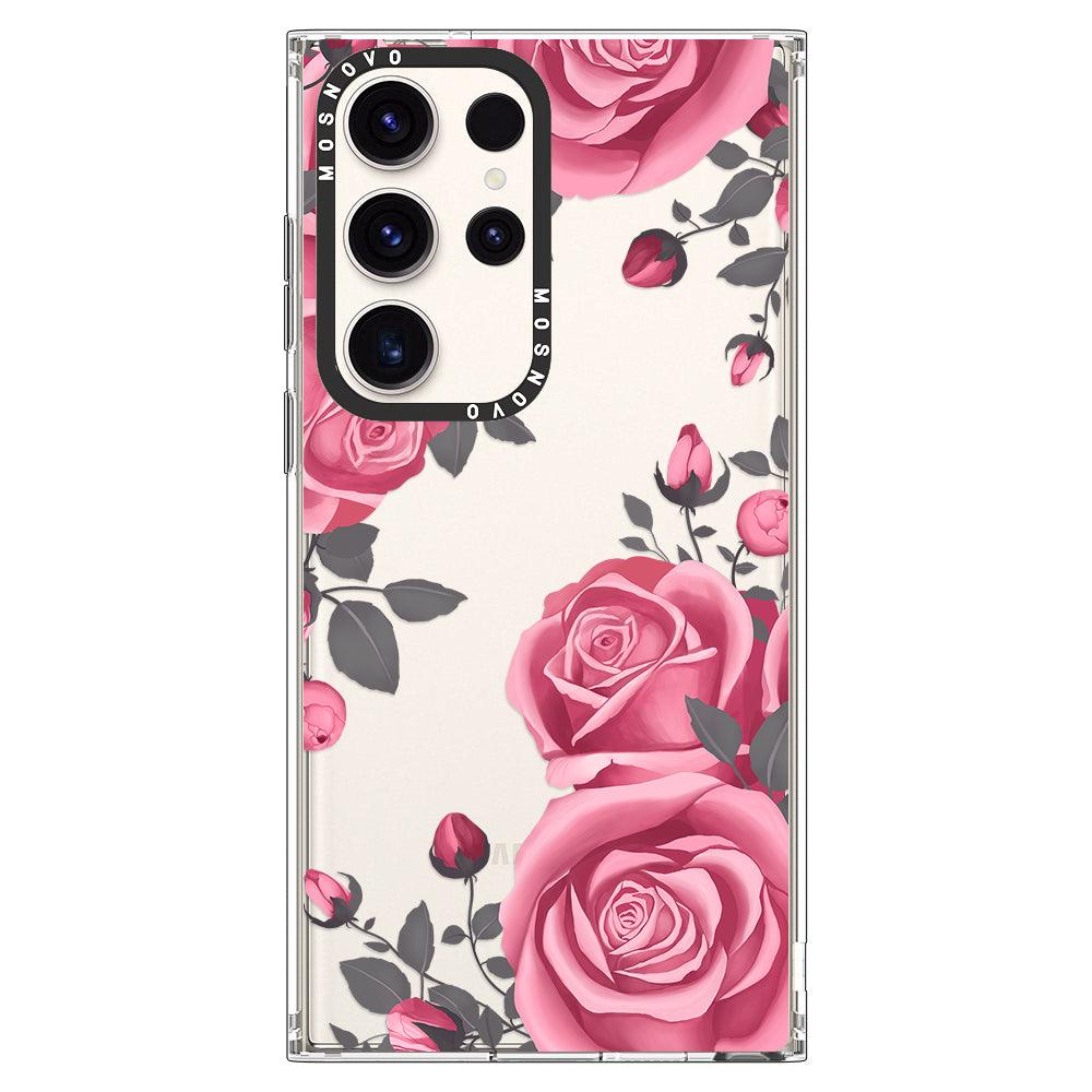 Viva Magenta Flower Phone Case - Samsung Galaxy S23 Ultra Case - MOSNOVO