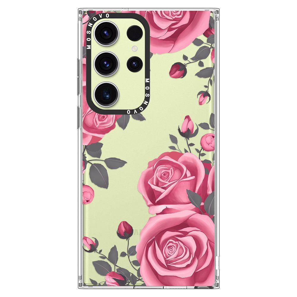 Viva Magenta Flower Phone Case - Samsung Galaxy S23 Ultra Case - MOSNOVO