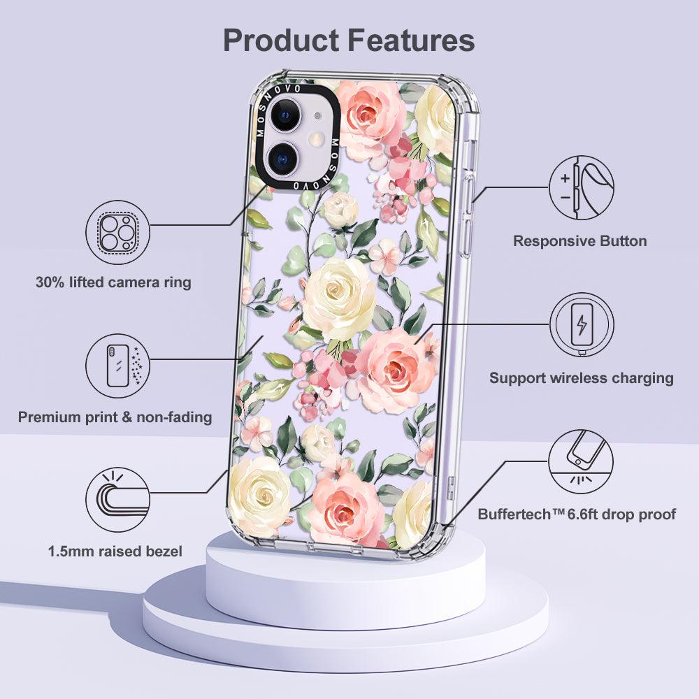 Watercolor Flower Floral Phone Case - iPhone 11 Case - MOSNOVO