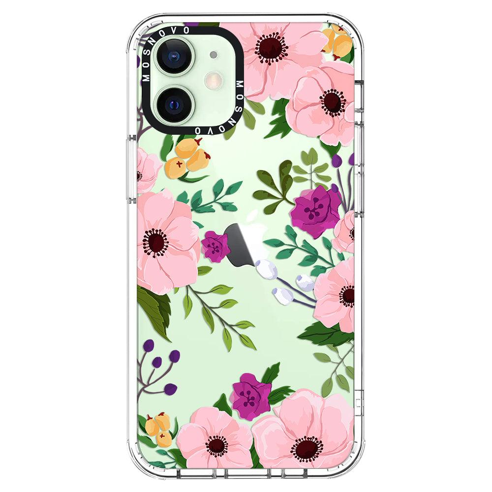 Watercolor Floral Phone Case - iPhone 12 Mini Case - MOSNOVO